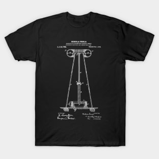 Tesla Coil Patent White T-Shirt